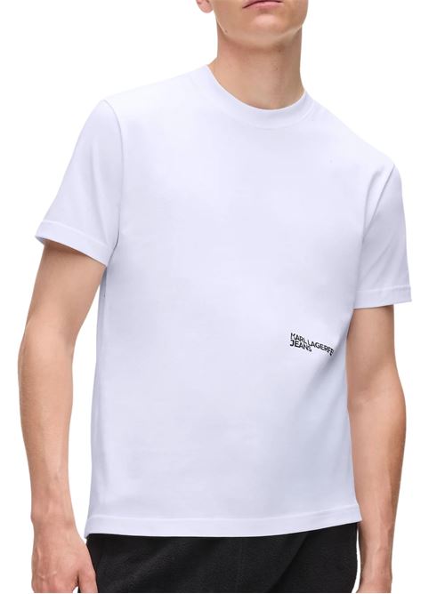 T-shirt bianca in cotone Karl Lagerfeld jeans | A4M17027100